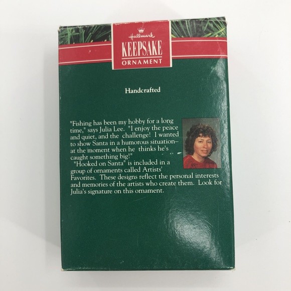 Hallmark Keepsake Christmas Ornament Hooked on Santa Fishing Artists Favorites - Picture 9 of 12